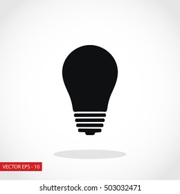 Light bulb icon, flat design best vector icon