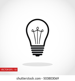 Light bulb icon, flat design best vector icon