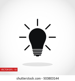 Light bulb icon, flat design best vector icon