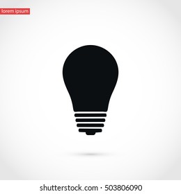 Light bulb icon, flat design best vector icon