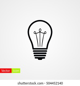 Light bulb icon, flat design best vector icon