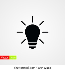 Light bulb icon, flat design best vector icon