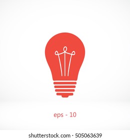 Light bulb icon, flat design best vector icon