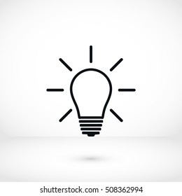 Light bulb icon, flat design best vector icon