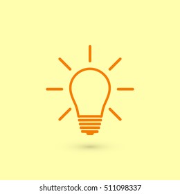 Light bulb icon, flat design best vector icon