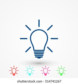Light bulb icon, flat design best vector icon