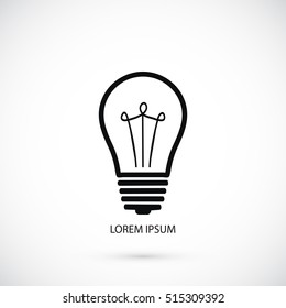 Light bulb icon, flat design best vector icon