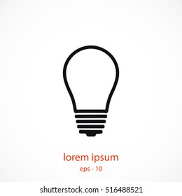 Light bulb icon, flat design best vector icon