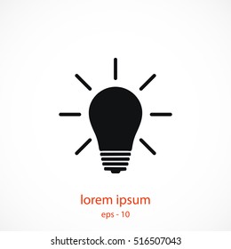 Light bulb icon, flat design best vector icon