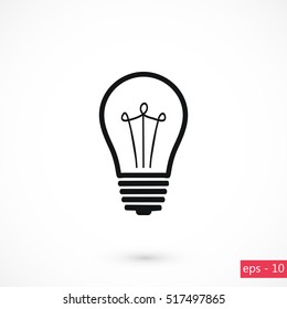 Light bulb icon, flat design best vector icon