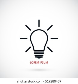 Light bulb icon, flat design best vector icon