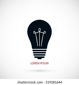 Light bulb icon, flat design best vector icon