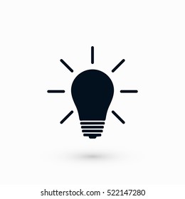 Light bulb icon, flat design best vector icon