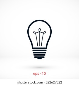 Light bulb icon, flat design best vector icon
