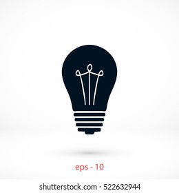 Light bulb icon, flat design best vector icon