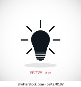 Light bulb icon, flat design best vector icon