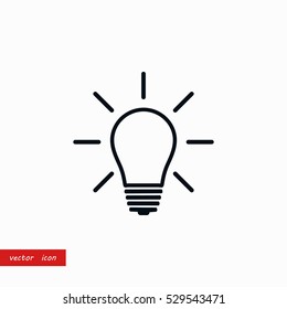 Light bulb icon, flat design best vector icon