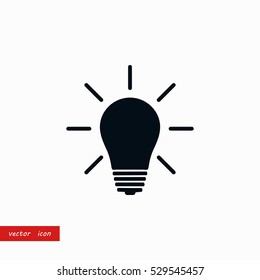 Light bulb icon, flat design best vector icon