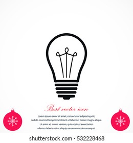 Light bulb icon, flat design best vector icon