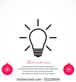 Light bulb icon, flat design best vector icon
