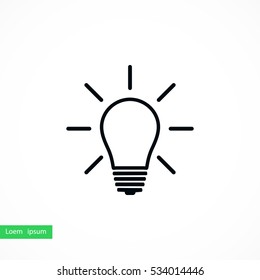 Light bulb icon, flat design best vector icon