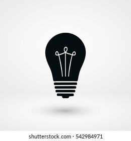 Light bulb icon, flat design best vector icon