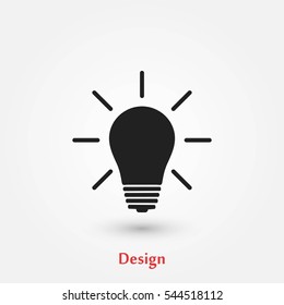 Light bulb icon, flat design best vector icon