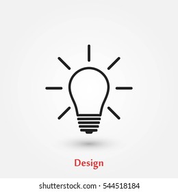 Light bulb icon, flat design best vector icon