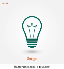 Light bulb icon, flat design best vector icon