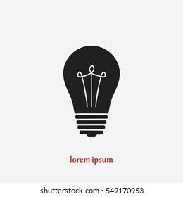 Light bulb icon, flat design best vector icon
