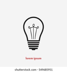 Light bulb icon, flat design best vector icon