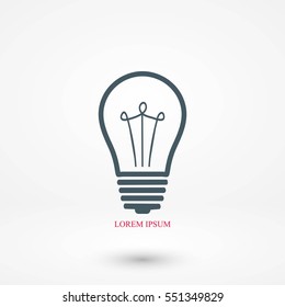 Light bulb icon, flat design best vector icon