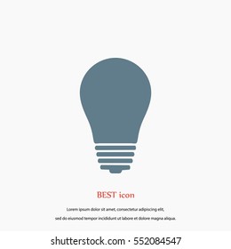 Light bulb icon, flat design best vector icon