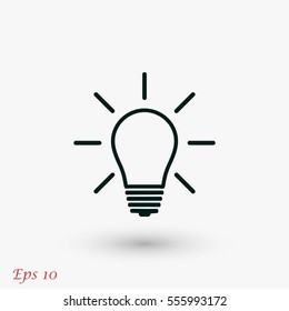 Light bulb icon, flat design best vector icon