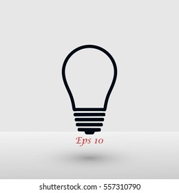 Light bulb icon, flat design best vector icon