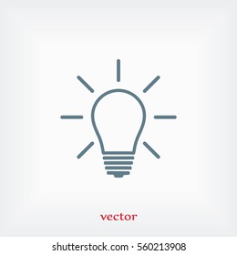 Light bulb icon, flat design best vector icon