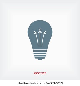 Light bulb icon, flat design best vector icon