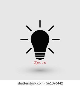 Light bulb icon, flat design best vector icon