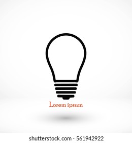 Light bulb icon, flat design best vector icon