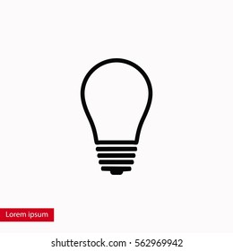 Light bulb icon, flat design best vector icon