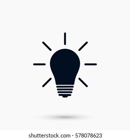 Light bulb icon, flat design best vector icon