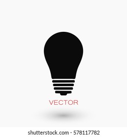 Light bulb icon, flat design best vector icon