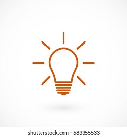 Light bulb icon, flat design best vector icon