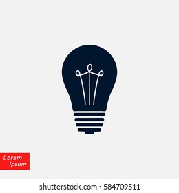 Light bulb icon, flat design best vector icon