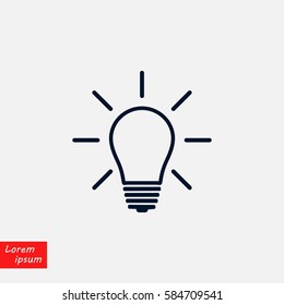 Light bulb icon, flat design best vector icon