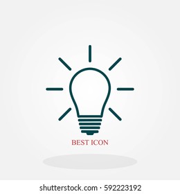 Light bulb icon, flat design best vector icon
