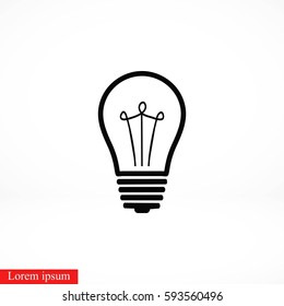 Light bulb icon, flat design best vector icon