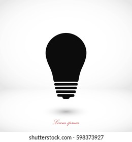 Light bulb icon, flat design best vector icon