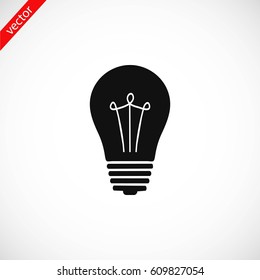 Light bulb icon, flat design best vector icon