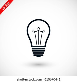 Light bulb icon, flat design best vector icon